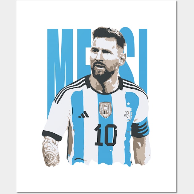 Messi Tribute - Lionel Soccer Player Goat Messi - Ronaldo Soccer Mbappe Messi Argentina Maradona Michael Jordan Inter Miami Ronaldinho Argentina Cristiano Ronaldo - 10 - Barcelona vs real Madrid - World Cup - Mundial de Futbol Wall Art by TributeDesigns